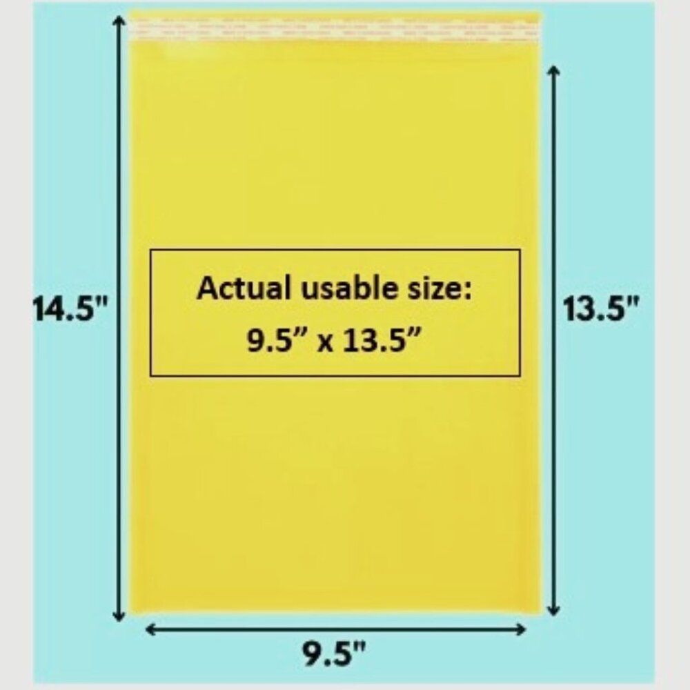 Ten 14.5"X10.5" (#4), Yellow Kraft Bubble Mailer